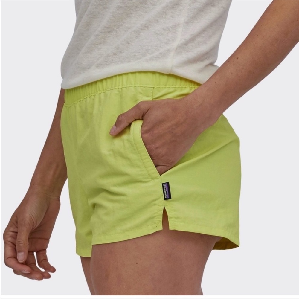 Patagonia baggies neon yellow green shorts